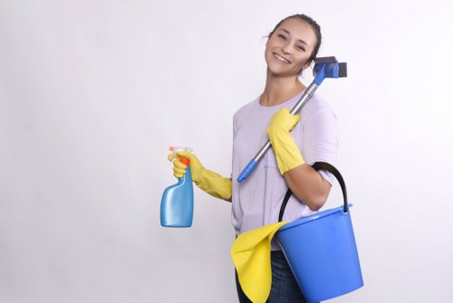 Professional window cleaner working on a SW7 apartment building